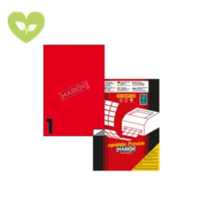 MARKIN Etichette adesive multiuso permanenti C503, 210 x 297 mm, 100 fogli, 1 etichetta per foglio, Rosso fluo MARKIN Etichette adesive multiuso permanenti C503, 210 x 297 mm, 100 fogli, 1 etichetta per foglio, Rosso fluo