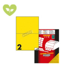 MARKIN Etichette adesive multiuso permanenti C509, 210 x 148,5 mm, 100 fogli, 2 etichette per foglio, Giallo pastello MARKIN Etichette adesive multiuso permanenti C509, 210 x 148,5 mm, 100 fogli, 2 etichette per foglio, Giallo pastello