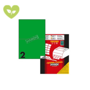 MARKIN Etichette adesive multiuso permanenti C509, 210 x 148,5 mm, 100 fogli, 2 etichette per foglio, Verde pastello MARKIN Etichette adesive multiuso permanenti C509, 210 x 148,5 mm, 100 fogli, 2 etichette per foglio, Verde pastello