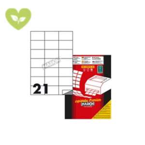 MARKIN Etichette adesive multiuso permanenti C521, 70 x 42,43 mm, 100 fogli, 21 etichette per foglio, Bianco MARKIN Etichette adesive multiuso permanenti C521, 70 x 42,43 mm, 100 fogli, 21 etichette per foglio, Bianco