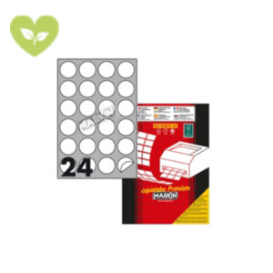 MARKIN Etichette adesive multiuso permanenti R305, Ø 40 mm, 100 fogli, 24 etichette per foglio, Bianco MARKIN Etichette adesive multiuso permanenti R305, Ø 40 mm, 100 fogli, 24 etichette per foglio, Bianco