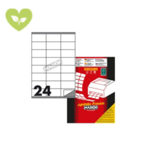 MARKIN Etichette adesive multiuso rimovibili C500, 70 x 36 mm, 100 fogli, 24 etichette per foglio, Bianco MARKIN Etichette adesive multiuso rimovibili C500, 70 x 36 mm, 100 fogli, 24 etichette per foglio, Bianco