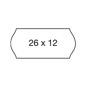 MARKIN Rotolo etichette Onda permanenti per prezzatrice Motex 2612NEW, 26 x 12 mm, Bianco (confezione 16 rotoli da 1.500 etichette)