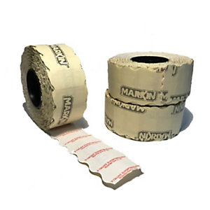MARKIN Rotolo etichette Onda permanenti per prezzatrice Motex 2612NEW, Dicitura "Da consumarsi entro il", 26 x 12 mm, Bianco (confezione 16 rotoli da 1.500 etichette)