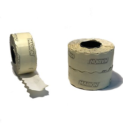 MARKIN Rotolo etichette Onda removibili per prezzatrice Motex 2612NEW, 26 x 12 mm, Bianco (confezione 16 rotoli da 1.500 etichette)