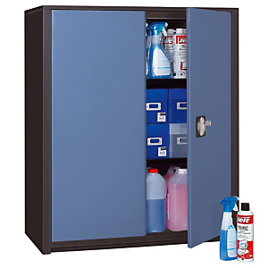 Marque generique Armoire métal Classtout - A portes battantes - H. 100 x L. 90 cm - Corps Anthracite - Portes Bleu Marque generique Armoire métal Classtout - A portes battantes - H. 100 x L. 90 cm - Corps Anthracite - Portes Bleu