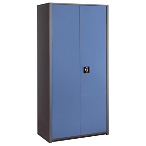 Marque generique Armoire métal Classtout - A portes battantes - H. 180  x  L. 90 cm - Corps Anthracite - Portes Bleu