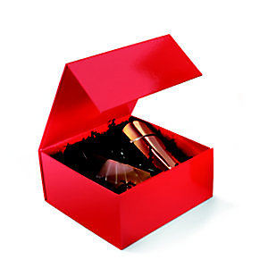 Marque generique Boîte cadeau carton fermeture aimantée L.22,5 x l.22,5 x H.10,5 cm - Rouge brillant