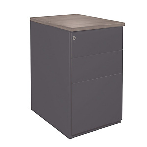 Marque generique Caisson hauteur bureau métal NF Environnement Anthracite top Gris, H.72 x L. 42 x P. 80 cm Marque generique Caisson hauteur bureau métal NF Environnement Anthracite top Gris, H.72 x L. 42 x P. 80 cm