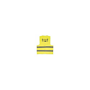 Marque Generique Gilet jaune de sécurité avec marquage gestes barrière 'Distance de sécurité 1.5M'