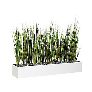 Marque generique Jardinière artificielle basse - Composition florale en herbes - Blanc
