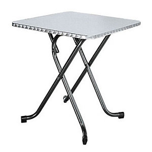 Marque generique Table pliante LORRAINE Inox - L. 70 x P. 70 cm, plateau, piétements Noir
