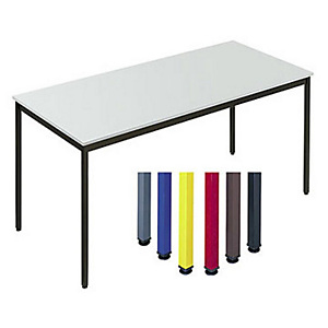 Marque generique Table Polyvalente Rectangle - L. 140 x P. 70 cm - Plateau Gris - pieds Noir Marque generique Table Polyvalente Rectangle - L. 140 x P. 70 cm - Plateau Gris - pieds Noir