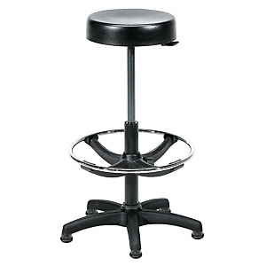 Marque generique Tabouret haut Polyuréthane Repose-pieds intégré Sur patins Hauteur ajustable Noir Marque generique Tabouret haut Polyuréthane Repose-pieds intégré Sur patins Hauteur ajustable Noir