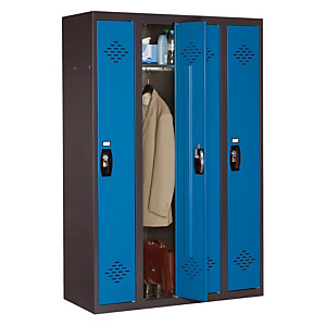Marque generique Vestiaire Avantage - Industrie propre - 4 colonnes - Corps Anthracite - Portes Bleu Marque generique Vestiaire Avantage - Industrie propre - 4 colonnes - Corps Anthracite - Portes Bleu