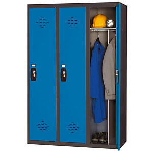 Marque generique Vestiaire Avantage - Industrie salissante - 3 colonnes - Corps Anthracite - Portes Bleu Marque generique Vestiaire Avantage - Industrie salissante - 3 colonnes - Corps Anthracite - Portes Bleu