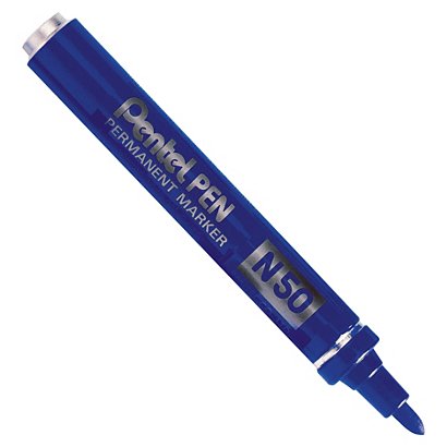 Marqueur indélébile N50 PENTEL pointe moyenne conique bleu - 1