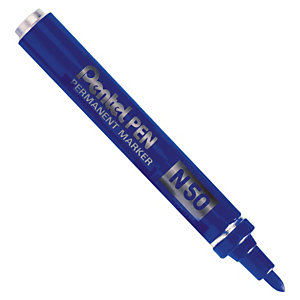Marqueur indelebile N50 PENTEL pointe moyenne conique bleu