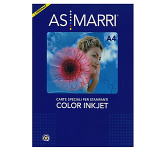 AS MARRI Carta Color Graphic - inkjet - A4 - 125 gr - 50 fogli - effetto opaco - bianco