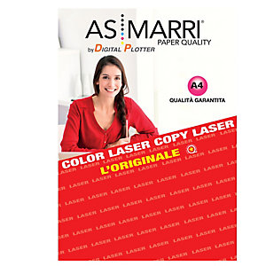 AS MARRI Carta Photo LL 8972 - laser - A4 - 170 gr - 100 fogli - effetto lucido fronte/retro - bianco