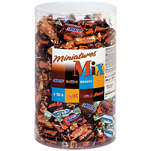 Mars Mini-barres chocolatées MIX - (Snikers, Bounty, Twix et Mars)- Boîte de 3 kg Mars Mini-barres chocolatées MIX - (Snikers, Bounty, Twix et Mars)- Boîte de 3 kg