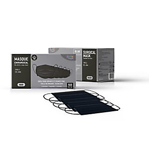 Masque chirurgical de protection 3 plis – Type IIR – Modèle enfant - Noir - Lot de 50 Masque chirurgical de protection 3 plis – Type IIR – Modèle enfant - Noir - Lot de 50