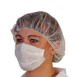 Masques hygiène papier blanc 2 plis, boite de 100