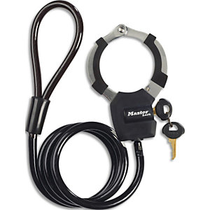 MASTER LOCK Street Cuff ™ Câble acier tressé 1m x Ø 8 mm avec menotte noir