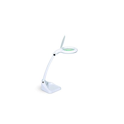 Maul Lampe loupe de bureau Iris - Led intégrée - Compacte - Bras et tête articulés - Blanc - 1