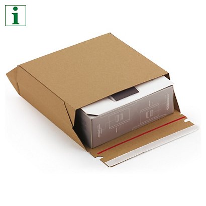 Maxi, brown, panel wrap cardboard mailers, 230x180x80mm, pack of 100 - 1