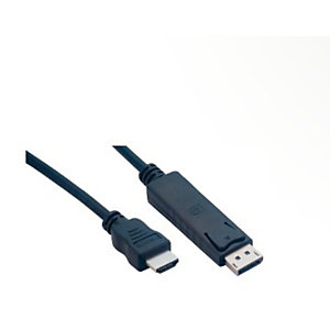 MCL SAMAR MCL 2m DisplayPort/HDMI, 2 m, HDMI, DisplayPort, Noir, Mâle/Mâle MC392-2M