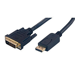 MCL SAMAR MCL MC393-3M, 3 m, DisplayPort, DVI-D, Or, Noir, Mâle/Mâle