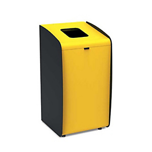 MEDIAL Contenitore per la raccolta differenziata Roxy, 80 litri, Struttura in metallo verniciato, 40 x 45 x 78,5 cm, Nero/Giallo MEDIAL Contenitore per la raccolta differenziata Roxy, 80 litri, Struttura in metallo verniciato, 40 x 45 x 78,5 cm, Nero/Giallo
