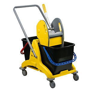MEDIALINTERNATIONAL Carrello a doppia vasca Pressclean - 81x43,5x88 cm - 25+25 litri - con strizzatore - con ruote pivottanti - Medial International MEDIALINTERNATIONAL Carrello a doppia vasca Pressclean - 81x43,5x88 cm - 25+25 litri - con strizzatore - con ruote pivottanti - Medial International