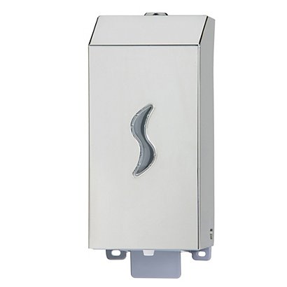 MEDIALINTERNATIONAL Dispenser per sapone liquido - 9,5x10,5x22,5 cm - capacitA' 0,5 L - acciaio inox - 1