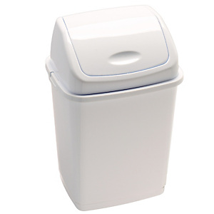 MEDIALINTERNATIONAL Pattumiera con coperchio basculante Rif Basic - 29x23x45 cm - 18 L - bianco - Medial International MEDIALINTERNATIONAL Pattumiera con coperchio basculante Rif Basic - 29x23x45 cm - 18 L - bianco - Medial International