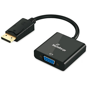 MediaRange Adaptador DisplayPort™ a SVGA, enchufe VGA/DP, 15cm, negro