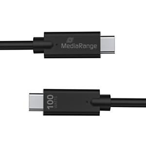 MediaRange Cable de carga y sincronización USB Type-C® con chip E-mark, 10 Gbit/s, 1,2 m, negro MediaRange Cable de carga y sincronización USB Type-C® con chip E-mark, 10 Gbit/s, 1,2 m, negro