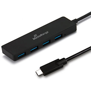 MediaRange MRCS508 Concentrador USB Tipo-C™ a USB 3.0 1:4, negro