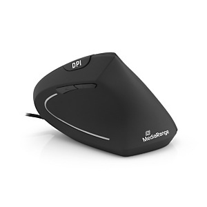 MediaRange MROS230 ratón ergonómico con cable de 6 botones con sensor óptico, para diestros, negro MediaRange MROS230 ratón ergonómico con cable de 6 botones con sensor óptico, para diestros, negro