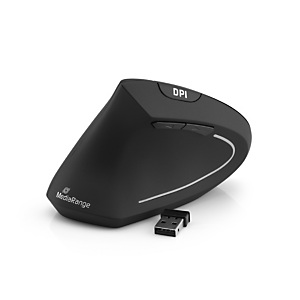 MediaRange MROS233 Ratón ergonómico inalámbrico de 6 botones con sensor óptico para zurdos, negro MediaRange MROS233 Ratón ergonómico inalámbrico de 6 botones con sensor óptico para zurdos, negro