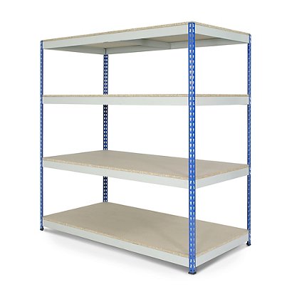Medium duty rivet racking and shelves, shelf UDL 300 kg