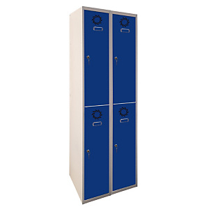 MEGABLOK Bloque de 2 taquillas metálicas de 2 puertas y 30 cm ancho, puerta azul. Desmontado MEGABLOK Bloque de 2 taquillas metálicas de 2 puertas y 30 cm ancho, puerta azul. Desmontado