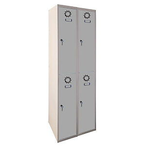 MEGABLOK Bloque de 2 taquillas metálicas de 2 puertas y 30 cm ancho, puerta gris. Desmontado MEGABLOK Bloque de 2 taquillas metálicas de 2 puertas y 30 cm ancho, puerta gris. Desmontado