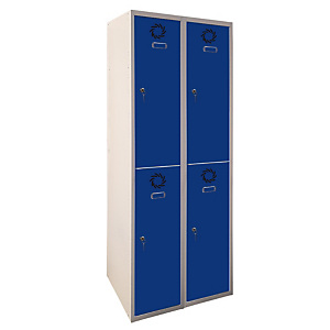 MEGABLOK Bloque de 2 taquillas metálicas de 2 puertas y 40 cm ancho, puerta azul. Desmontado MEGABLOK Bloque de 2 taquillas metálicas de 2 puertas y 40 cm ancho, puerta azul. Desmontado