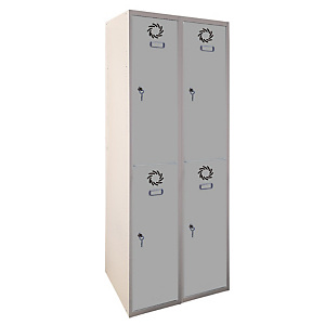 MEGABLOK Bloque de 2 taquillas metálicas de 2 puertas y 40 cm ancho, puerta gris. Montado MEGABLOK Bloque de 2 taquillas metálicas de 2 puertas y 40 cm ancho, puerta gris. Montado