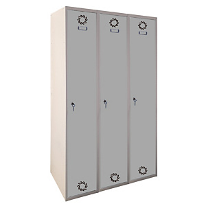 MEGABLOK Bloque de 3 taquillas metálicas de 1 puerta y 30 cm ancho, puerta gris. Montado MEGABLOK Bloque de 3 taquillas metálicas de 1 puerta y 30 cm ancho, puerta gris. Montado