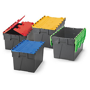 Mehrweg-Boxen mit farbigem Deckel