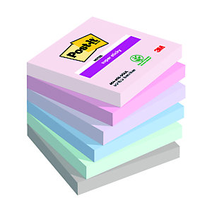Memoblaadjes 6 kleuren Post-it Soulful, 76 x 76 mm, 12 blokken