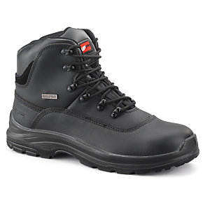 Mens waterproof safety boots with protective midsole